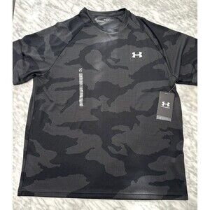 Under Armour Training T Shirt Mens Large Vanish RUSH Energy Black 1383974 015